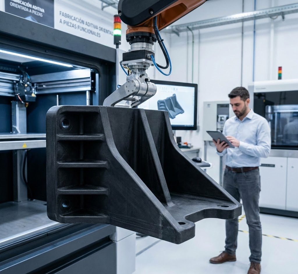 Fabricación aditiva industrial de piezas funcionales en polímeros de ingeniería